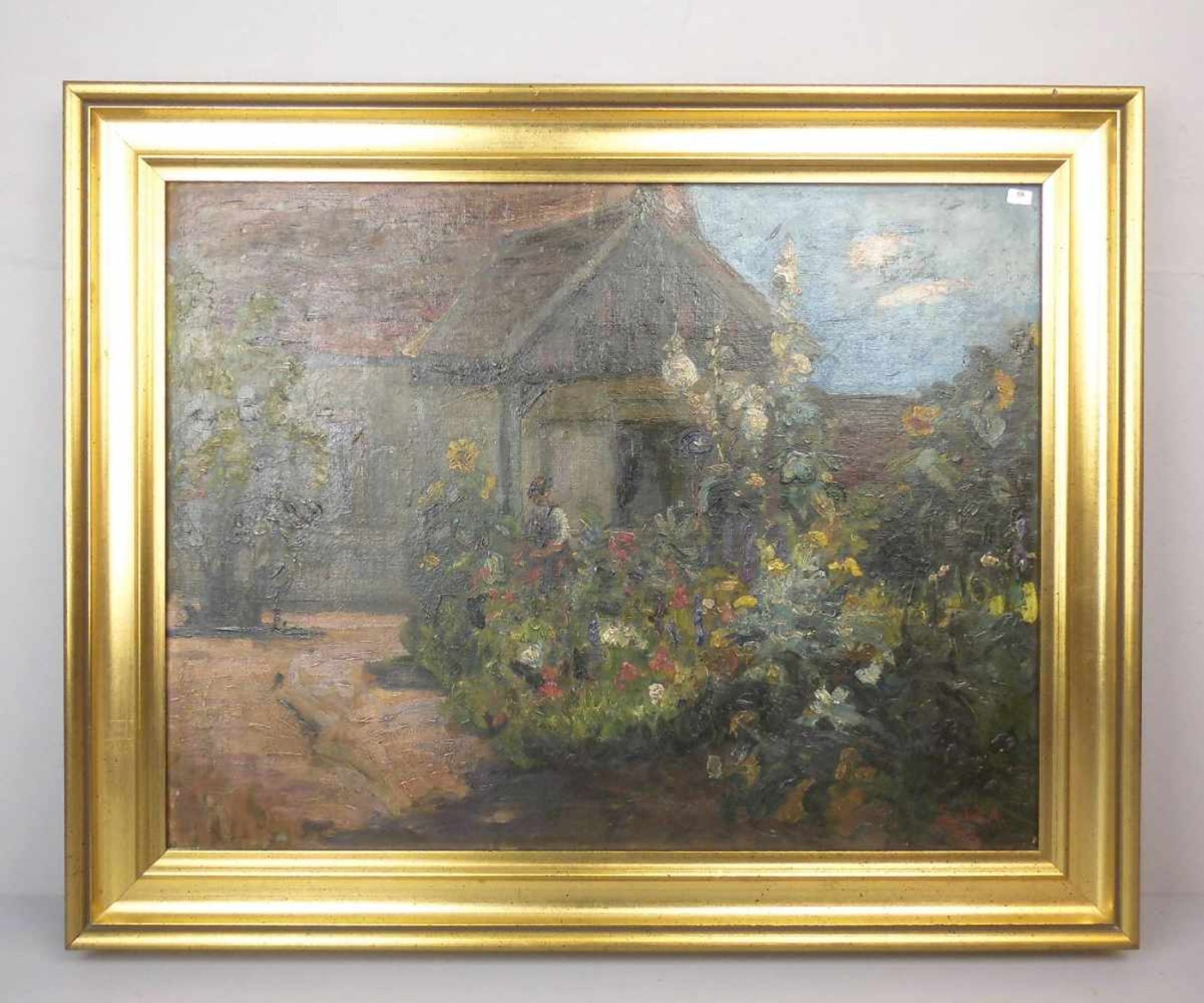 SZABO, ALEXANDER (auch SZABÓ, 1921-1997), Gemälde / painting: "Im Staudengarten", Öl auf Leinwand