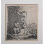 REMBRANDT HAREMSZ. VAN RIJN (Leiden 1606-1669 Amsterdam), Radierung / etching: "Christus und die