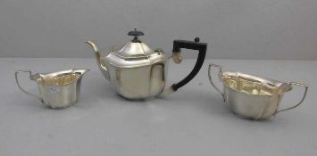 TEEKERN / plated tea set, England, versilbertes Metall, 20. Jh., unter dem Stand bez. "E.P.N.S. /