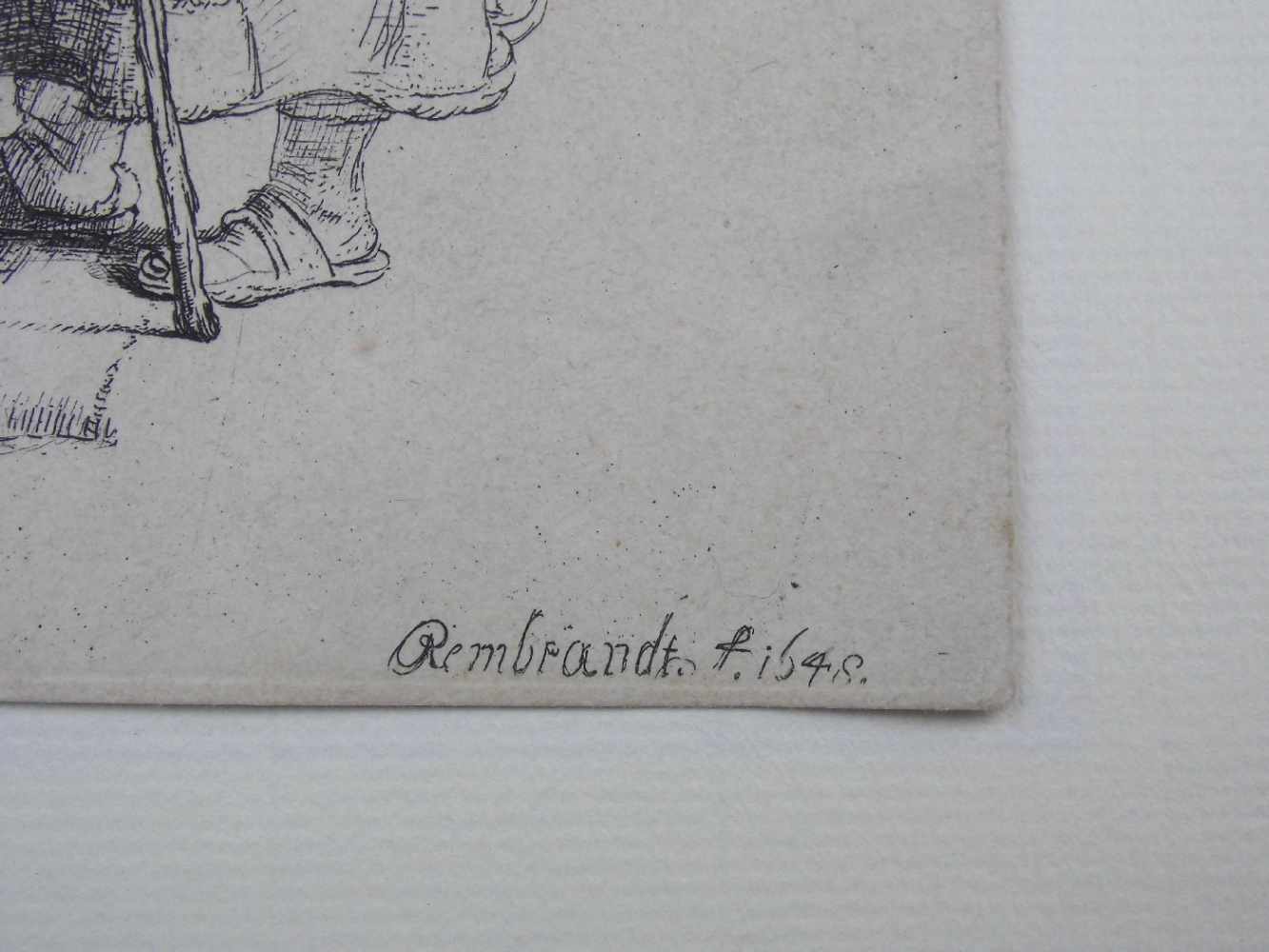 REMBRANDT HAREMSZ. VAN RIJN (Leiden 1606-1669 Amsterdam), Radierung / etching: "Die Bettler an der - Image 6 of 13