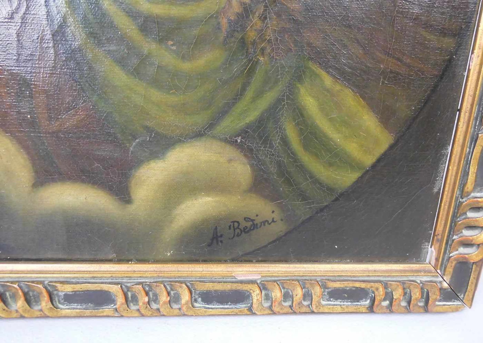 BEDINI, A. (19. Jh.), Gemälde / painting: "Singende / anbetende Engel", Öl auf Leinwand, u. r. - Image 3 of 4