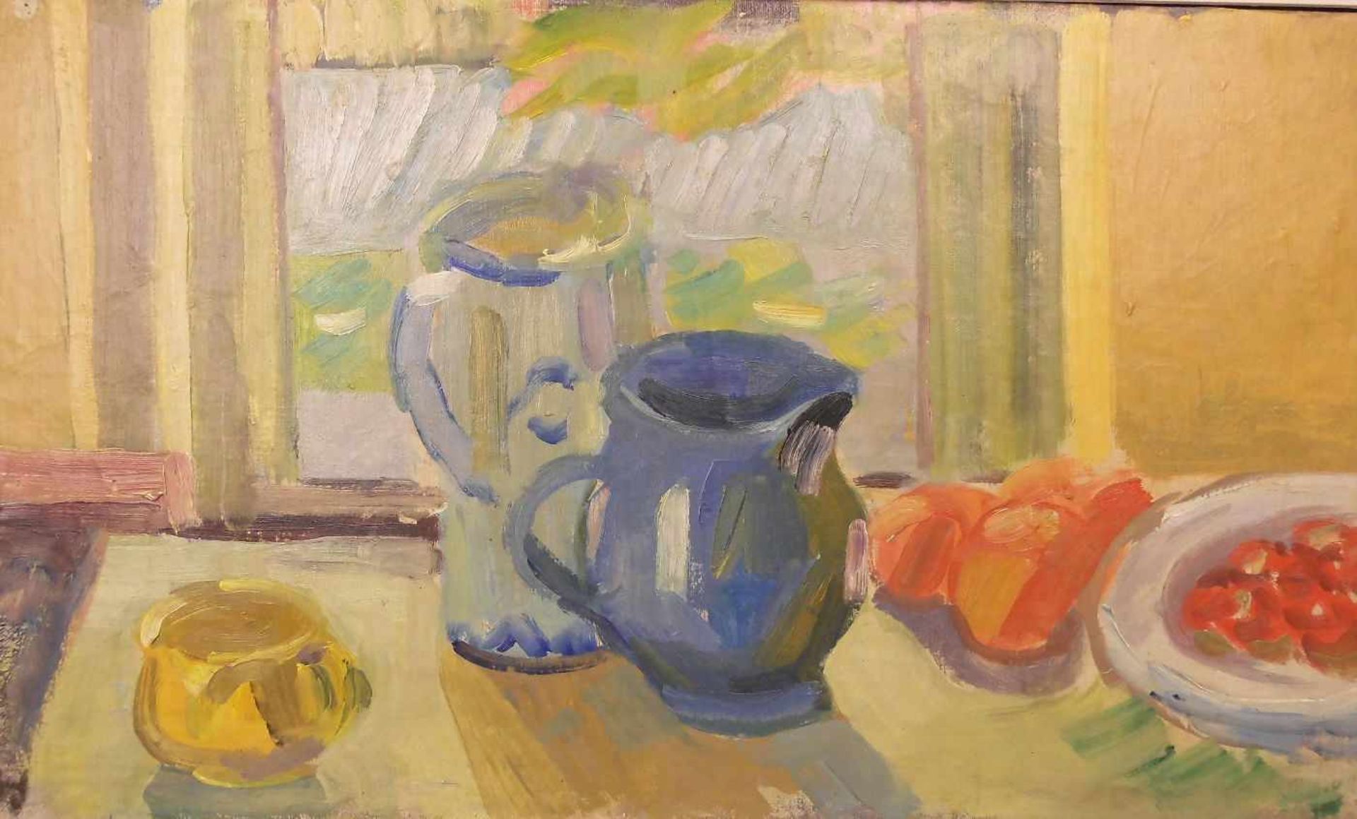 JENSEN, HOLGER J. (Kopenhagen 1900-1966), Gemälde / painting: "Stillleben mit Krügen und - Bild 2 aus 5