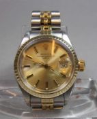 VINTAGE DAMEN-ARMBANDUHR / CHRONOGRAPH: ROLEX - OYSTER PERPETUAL DATE / wristwatch, Manufaktur Rolex