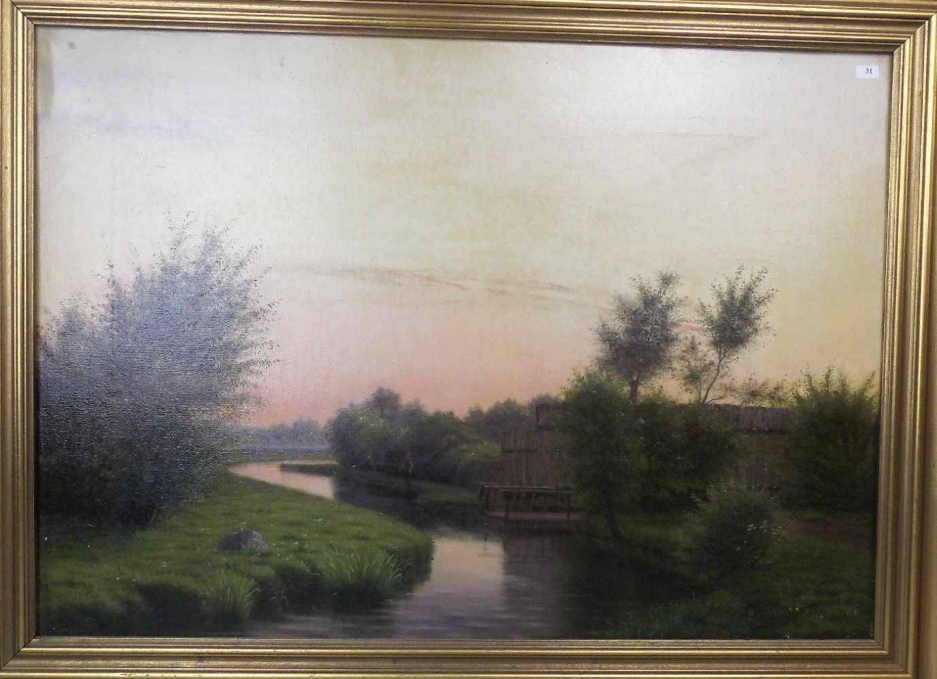 FOSS, HARALD FREDERIK (Fredericia, Dänemark 1843-1922 ebd.), Gemälde / painting: "Flusslandschaft - Image 2 of 5