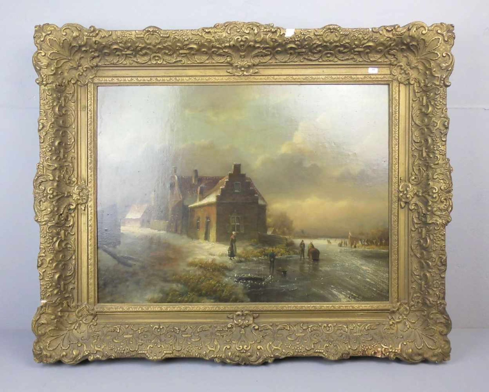 SPOHLER, JACOB JAN CONRAD (Amsterdam 1837-1922 ebd.), Gemälde / painting: "Winterlandschaft mit