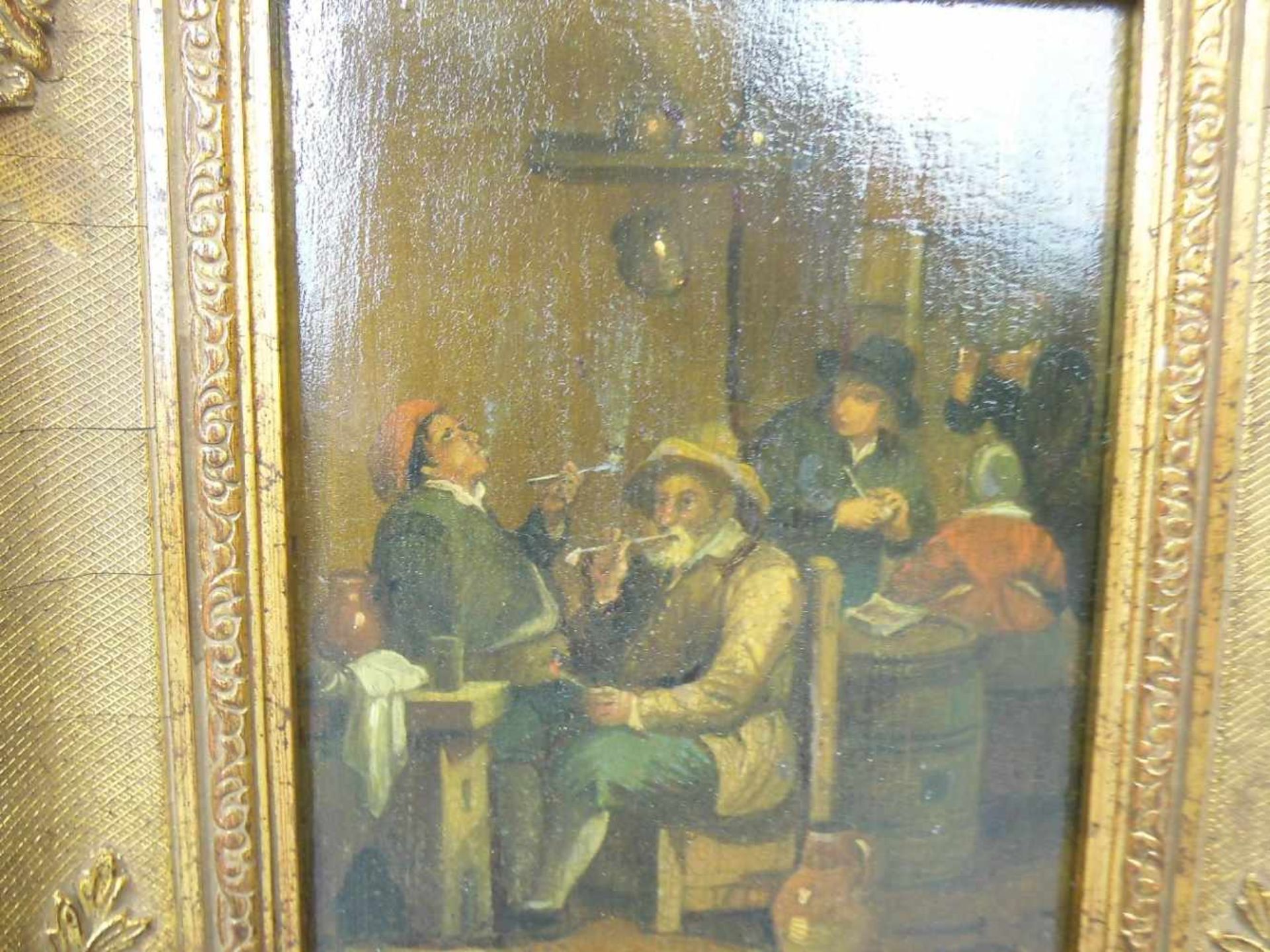 GEMÄLDE IN ART UND NACHFOLGE DES ADRIAEN BROUWER (Oudenaarde 1605-1638 Antwerpen): "Im Wirtshaus", - Image 4 of 5