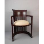 FRANK LLOYD WRIGHT (Richland Center, Wisconsin 1867-1959 Phoenix, Arizona), 6 Barrel Chairs /