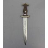 WK II / "DRITTES REICH": SA - DIENSTDOLCH M7 / 33, Modell 1933 / dagger. Brauner Holzgriff mit