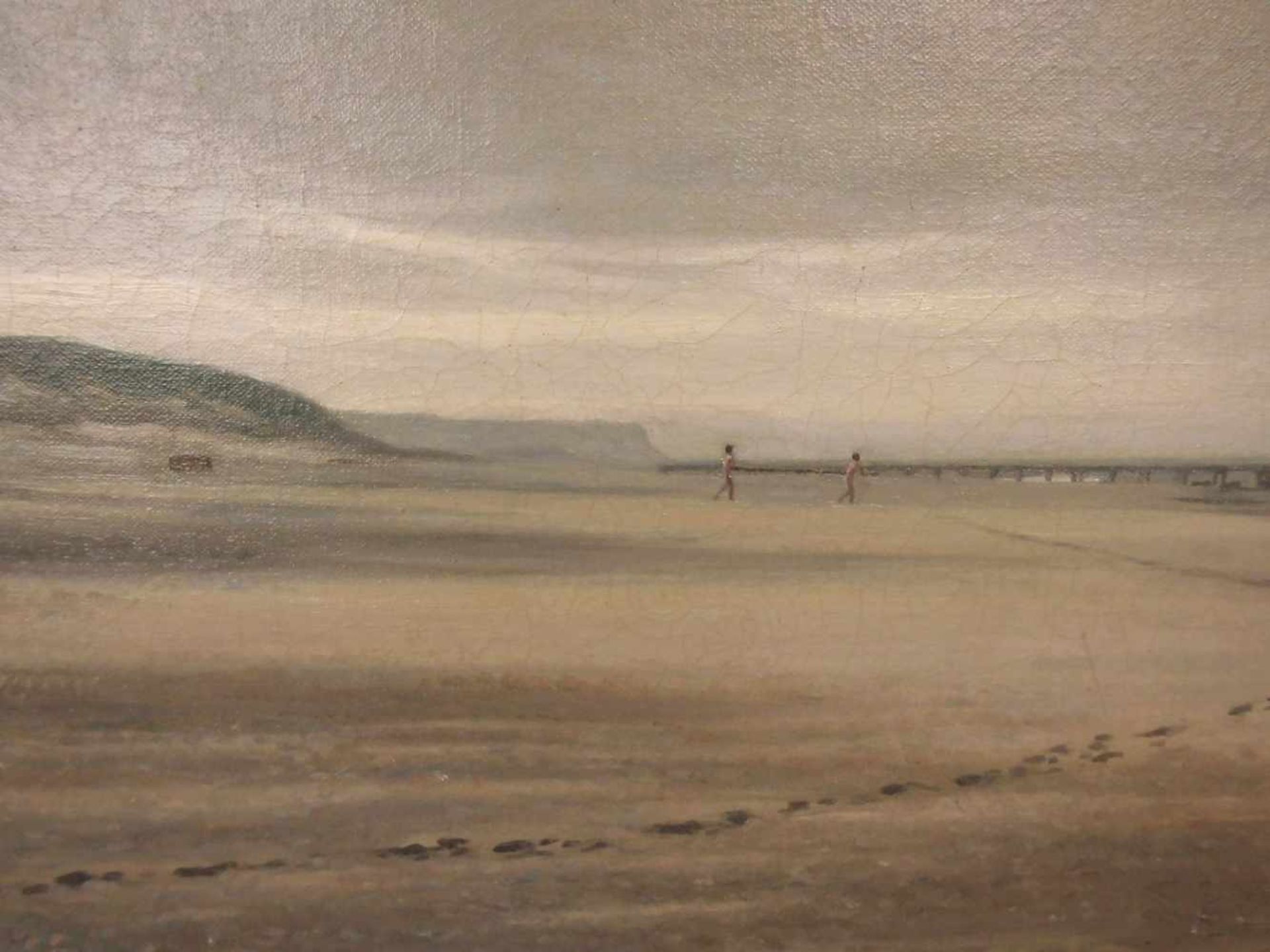 HELSTED, VIGGO LAURITZ (dänischer Marinemaler, 1861-1926), Gemälde / painting: "Weiter Strand mit - Image 4 of 5