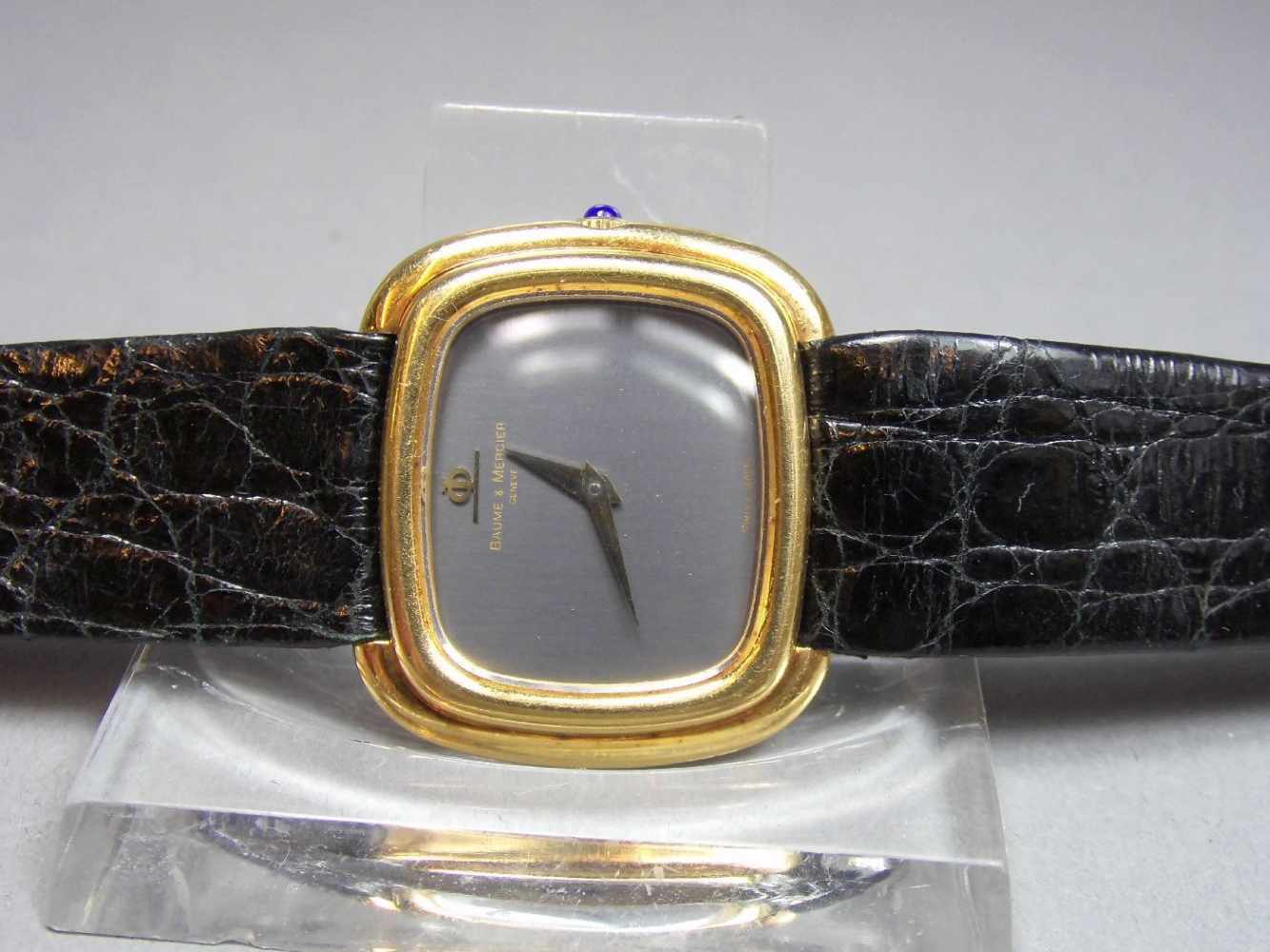 VINTAGE GOLD-ARMBANDUHR - BAUME & MERCIER GENEVE / wristwatch, 1980er Jahre, Handaufzug, - Image 3 of 7