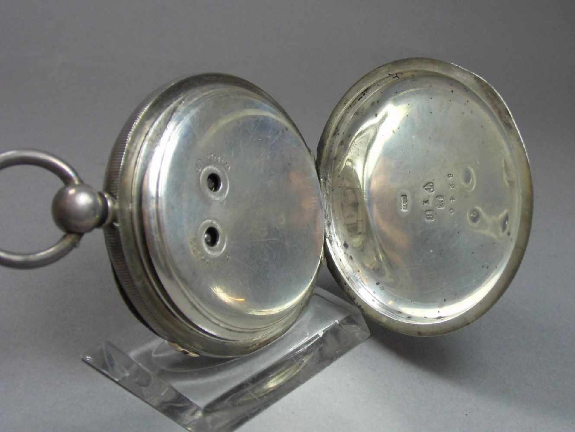 ENGLISCHE - SCHLÜSSELTASCHENUHR/ KAPITÄNSUHR / Beobachtungsuhr / Deckwatch / open face pocket watch, - Image 7 of 10