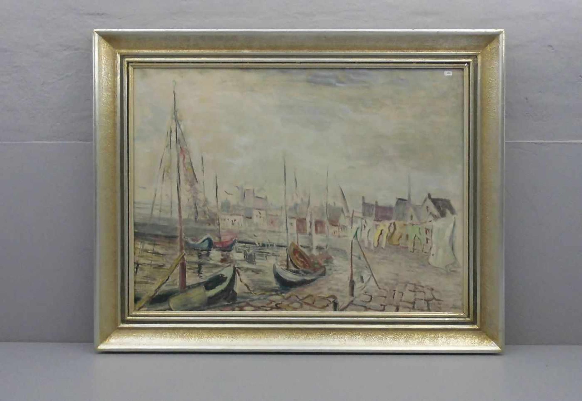 SCHOLTEN, HEINRICH (HEINZ) KARL FRANZ (1894-1967), Gemälde / painting: "Hafen", Öl auf Leinwand,