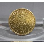 GOLDMÜNZE: DEUTSCHES REICH - 20 MARK, 1890, 7,92 Gramm, 900er Gold. Münze bez. "Deutsches Reich 1890