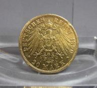 GOLDMÜNZE: DEUTSCHES REICH - 20 MARK, 1890, 7,92 Gramm, 900er Gold. Münze bez. "Deutsches Reich 1890