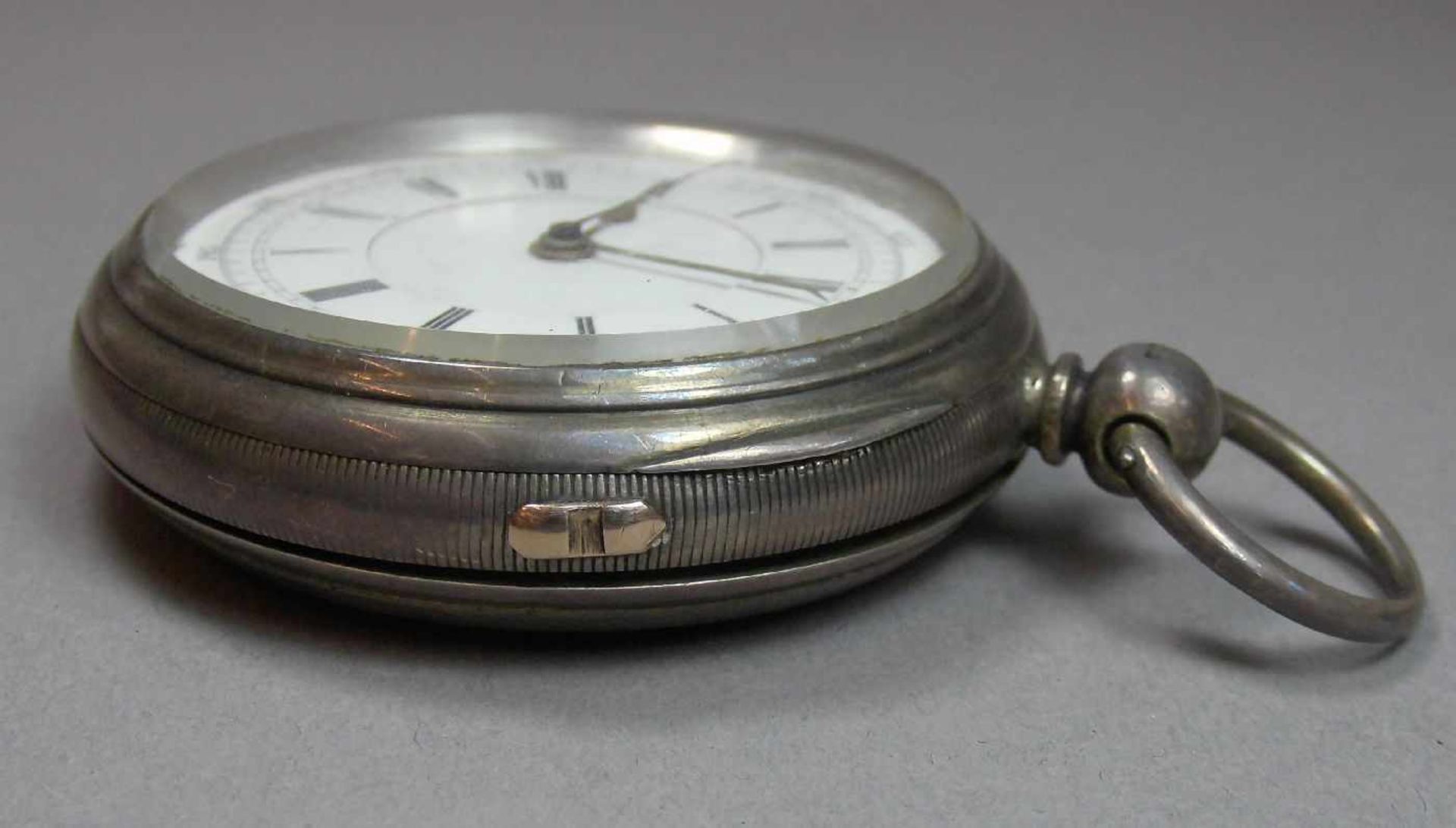 ENGLISCHE - SCHLÜSSELTASCHENUHR/ KAPITÄNSUHR / Beobachtungsuhr / Deckwatch / open face pocket watch, - Image 4 of 10