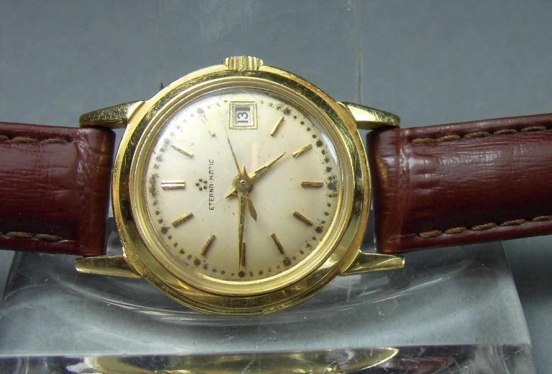 GOLDENE ETERNA - MATIC DAMEN - ARMBANDUHR / wristwatch, Automatik-Uhr, wohl 1960er Jahre, Gehäuse - Image 3 of 5