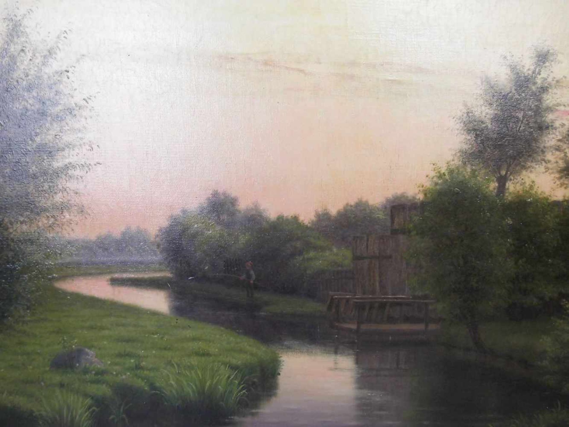 FOSS, HARALD FREDERIK (Fredericia, Dänemark 1843-1922 ebd.), Gemälde / painting: "Flusslandschaft - Image 3 of 5