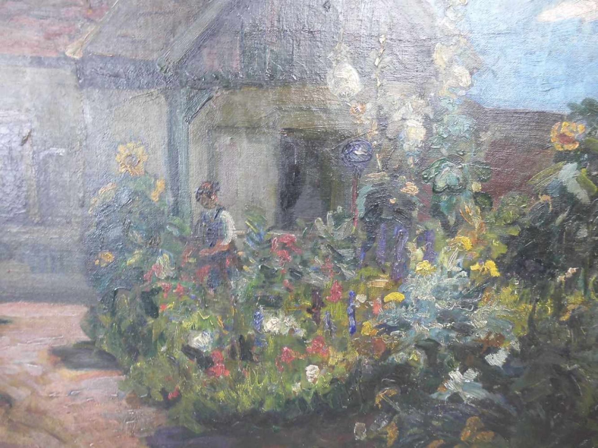 SZABO, ALEXANDER (auch SZABÓ, 1921-1997), Gemälde / painting: "Im Staudengarten", Öl auf Leinwand - Image 3 of 4