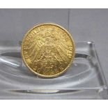 GOLDMÜNZE - 20 MARK - DEUTSCHES REICH, 1910, 900er Gold, 7,96 g. Münze bez. "Deutsches Reich /