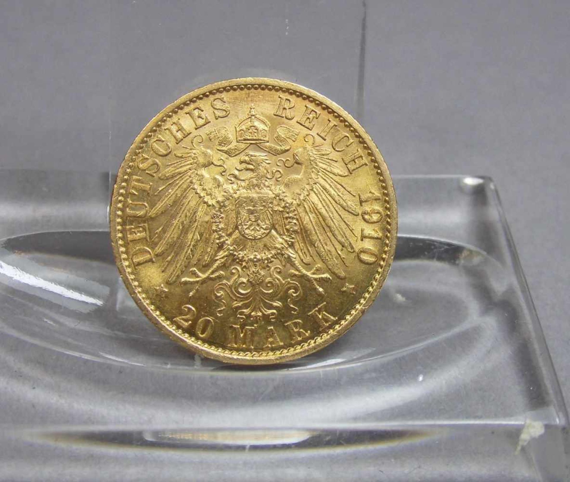 GOLDMÜNZE - 20 MARK - DEUTSCHES REICH, 1910, 900er Gold, 7,96 g. Münze bez. "Deutsches Reich /