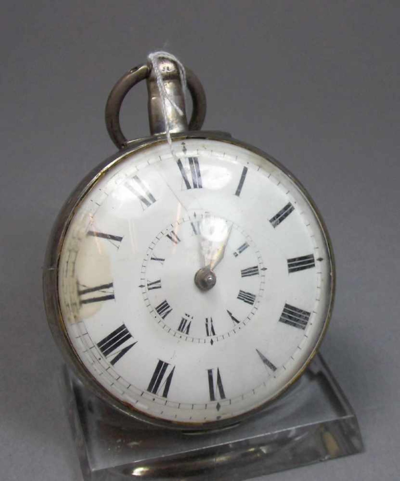 SPINDELTASCHENUHR / pocket watch, England / London / 1827 , Schlüsselaufzug. Gehäuse aus