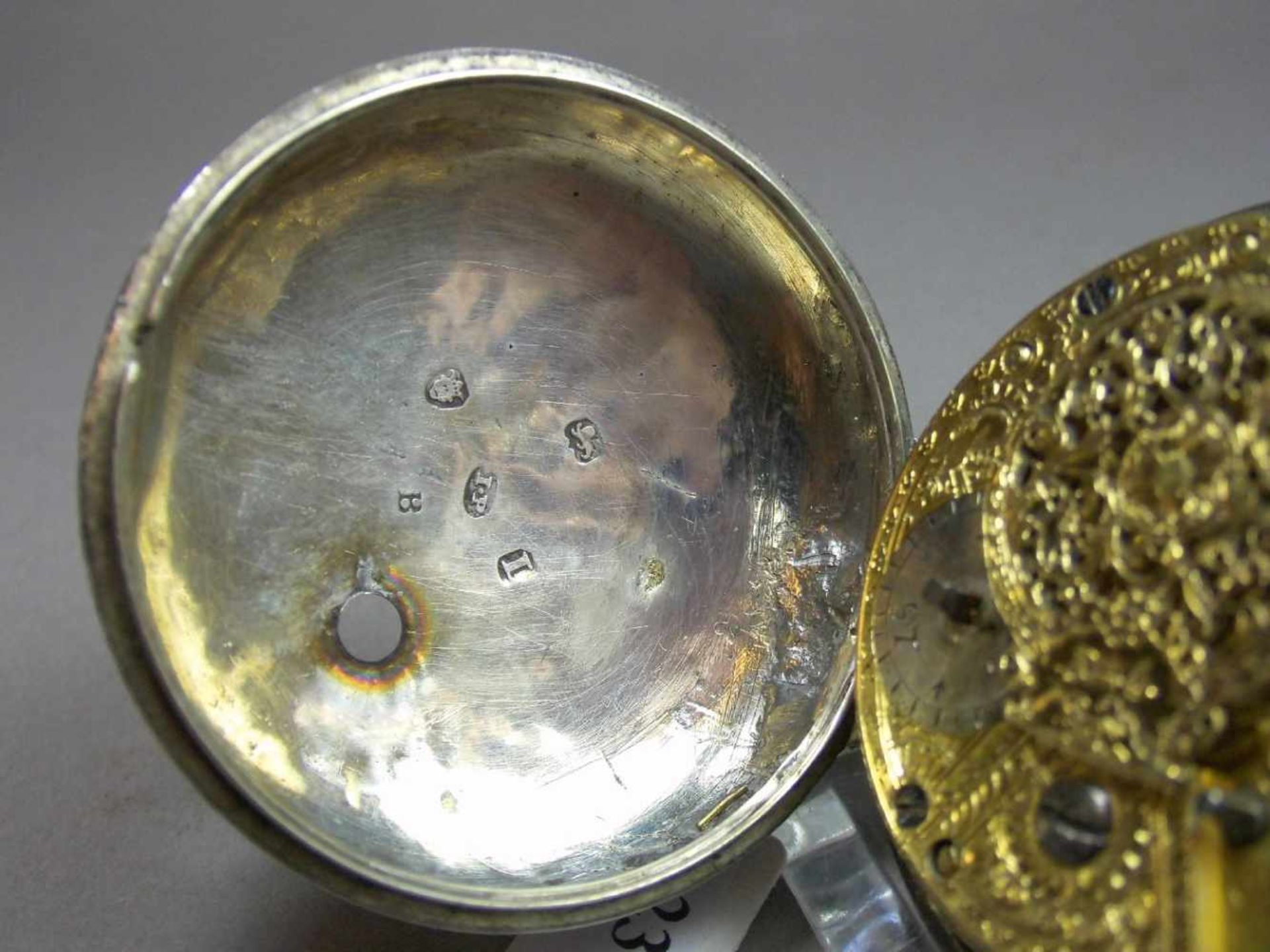 SPINDELTASCHENUHR / pocket watch, England / London / 1806, Schlüsselaufzug. Gehäuse aus - Image 7 of 8