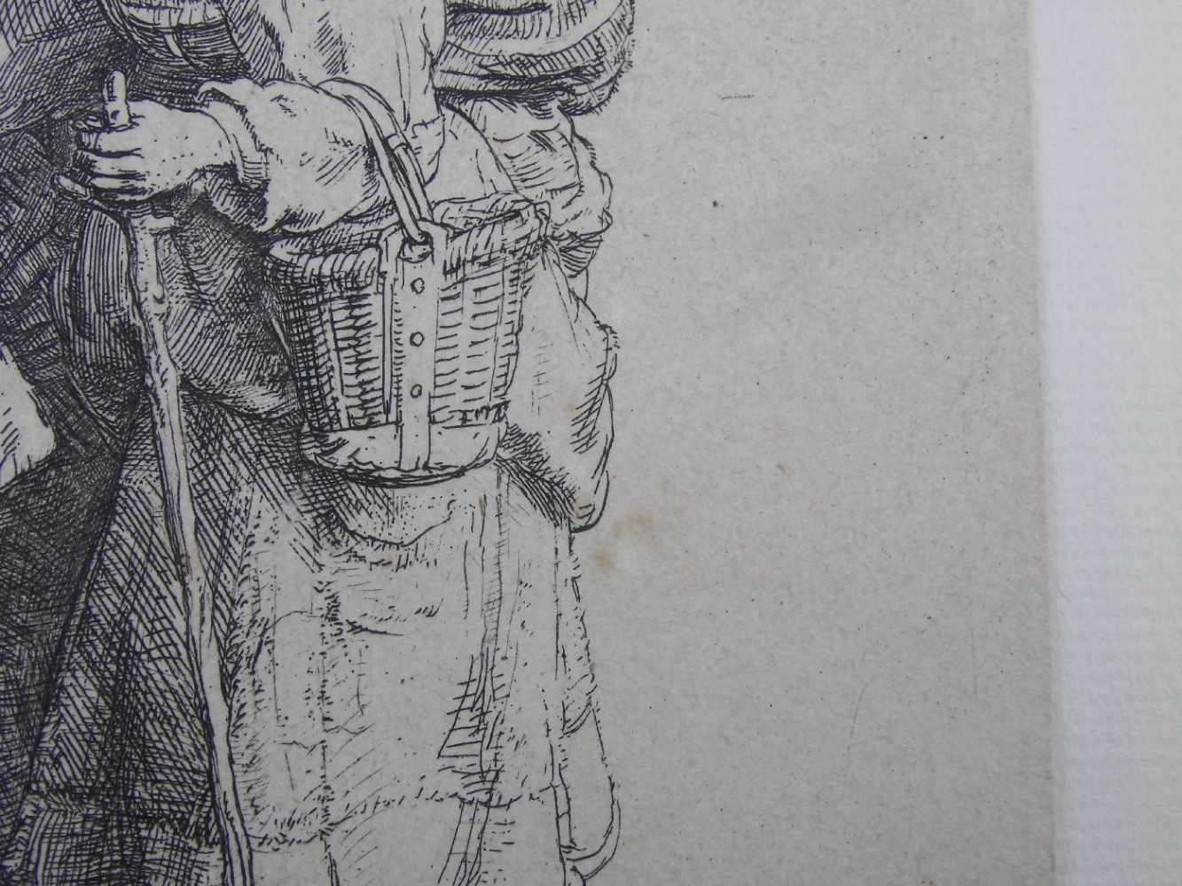 REMBRANDT HAREMSZ. VAN RIJN (Leiden 1606-1669 Amsterdam), Radierung / etching: "Die Bettler an der - Image 7 of 13