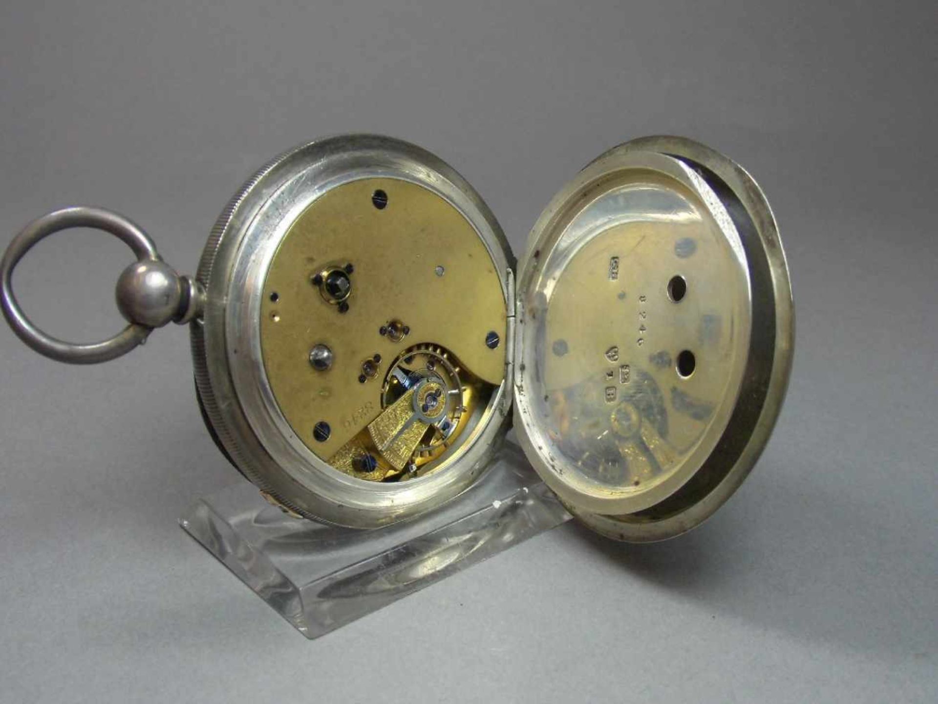 ENGLISCHE - SCHLÜSSELTASCHENUHR/ KAPITÄNSUHR / Beobachtungsuhr / Deckwatch / open face pocket watch, - Image 9 of 10