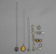 KONVOLUT SILBERSCHMUCK, (65g)800er, 835er, 925er gemischt, 1x rep.bedürftig, Ringe, Ketten,