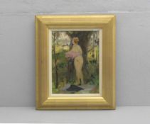NEKRASSOW, MICHAIL (geb. 1924 in Kolomna bei Moskau), Gemälde / painting: "Badendes Mädchen", Öl auf