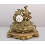 KAMINUHR / TISCHUHR / fire place clock, Historismus, durchbrochenes und bronziertes Gehäuse aus