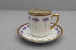 JUGENDSTIL MOKKA - TASSE / art nouveau moccha cup, Württembergische Porzellanmanufaktur C. M.