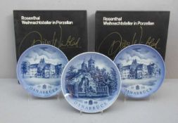 3 TELLER / SAMMELTELLER mit Motiven der Stadt OSNABRÜCK / plates, limitiert, Porzellan, Manufaktur