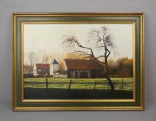 GADOMSKI, GEORGES (20./21. Jh.), Gemälde / painting: "Landschaft mit Gutshof", Öl auf Leinwand / oil