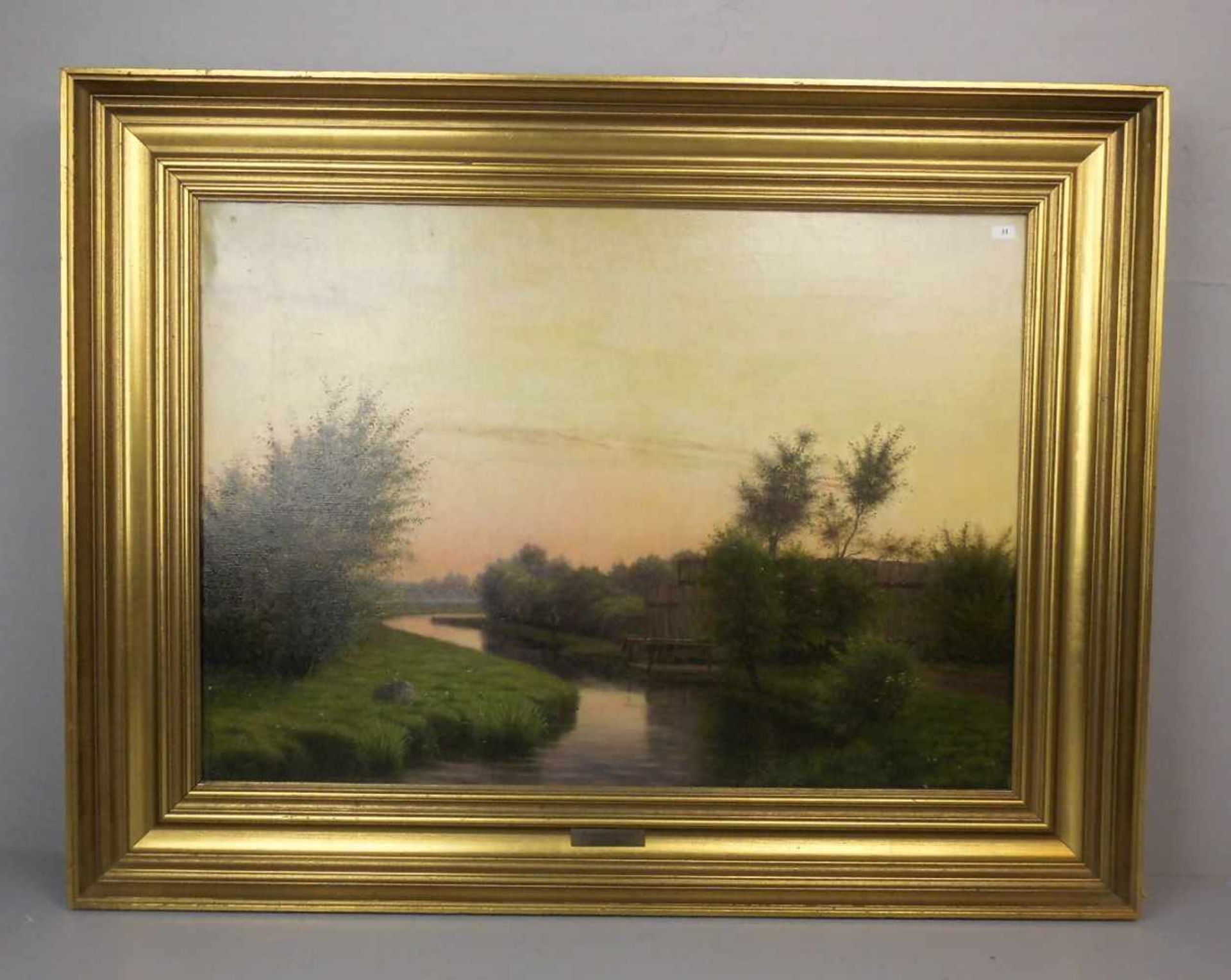 FOSS, HARALD FREDERIK (Fredericia, Dänemark 1843-1922 ebd.), Gemälde / painting: "Flusslandschaft