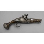 STEINSCHLOSSPISTOLE / flintlock pistol, Lauf bezeichnet "Virgilio Roncaia (?) fecit".