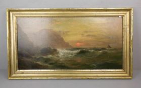JENKINS, GEORGE HENRY (1843-1914) - GEMÄLDE / painting: "Brandung an felsiger Küste bei