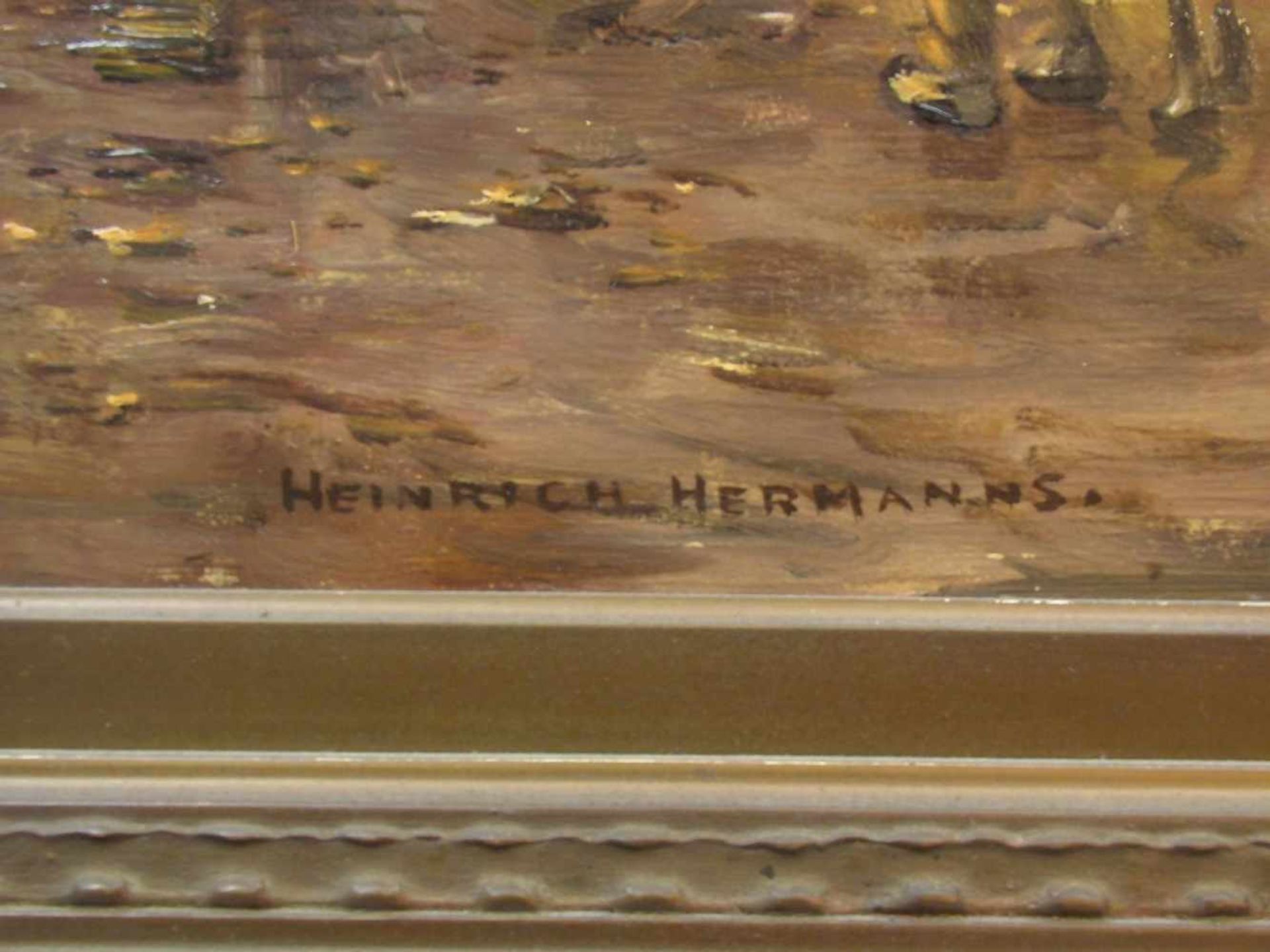 HERMANNS, HEINRICH (Düsseldorf 1862-1942 ebd.), Gemälde / painting: "Markttag / Niederländischer - Bild 2 aus 3