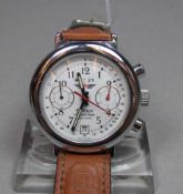 ARMBANDUHR - POLJOT MIG 29 / CHRONOGRAPH / wristwatch, 2. H. 20. Jh., Handaufzug. Russland,