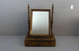 TISCHSPIEGEL / SCHMINCKSPIEGEL / sog. "Psyche" / mirror, Mahagoni - Furnier, Biedermeier.