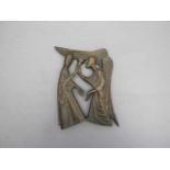 BRONZERELIEF / "VERKÜNDIGUNG" / Annunciation, 20. Jh., Bronze. Relief mit Maria und dem Erzengel