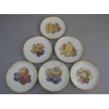 6 OBST - TELLER / fruit plates, Porzellan "Thomas Bavaria"; flach gemuldete Form auf Rundstand,