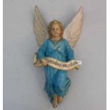 SKULPTUR: VERKÜNDIGUNGS - ENGEL / Angel of Annunciation, um 1900, Gips, polychrom gefasst mit