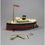 BLECHSPIELZEUG : DAMPFSCHIFF / SCHIFF / tin toy, bezeichnet "Arnold", polychrom staffiert,