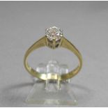 SOLITÄRRING / BRILLANTRING, 585er Gelbgold. Brillant in Altschliff von ca. 0,53 Carat. Nach