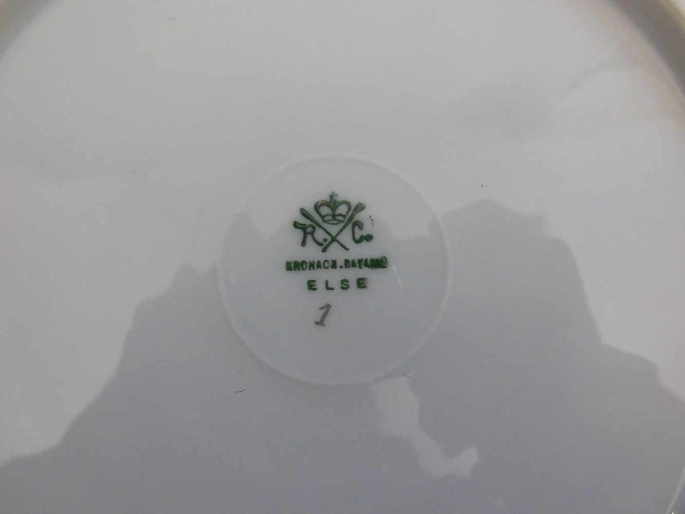 6 OBST - TELLER / fruit plates, Porzellan "Thomas Bavaria"; flach gemuldete Form auf Rundstand, - Bild 2 aus 2