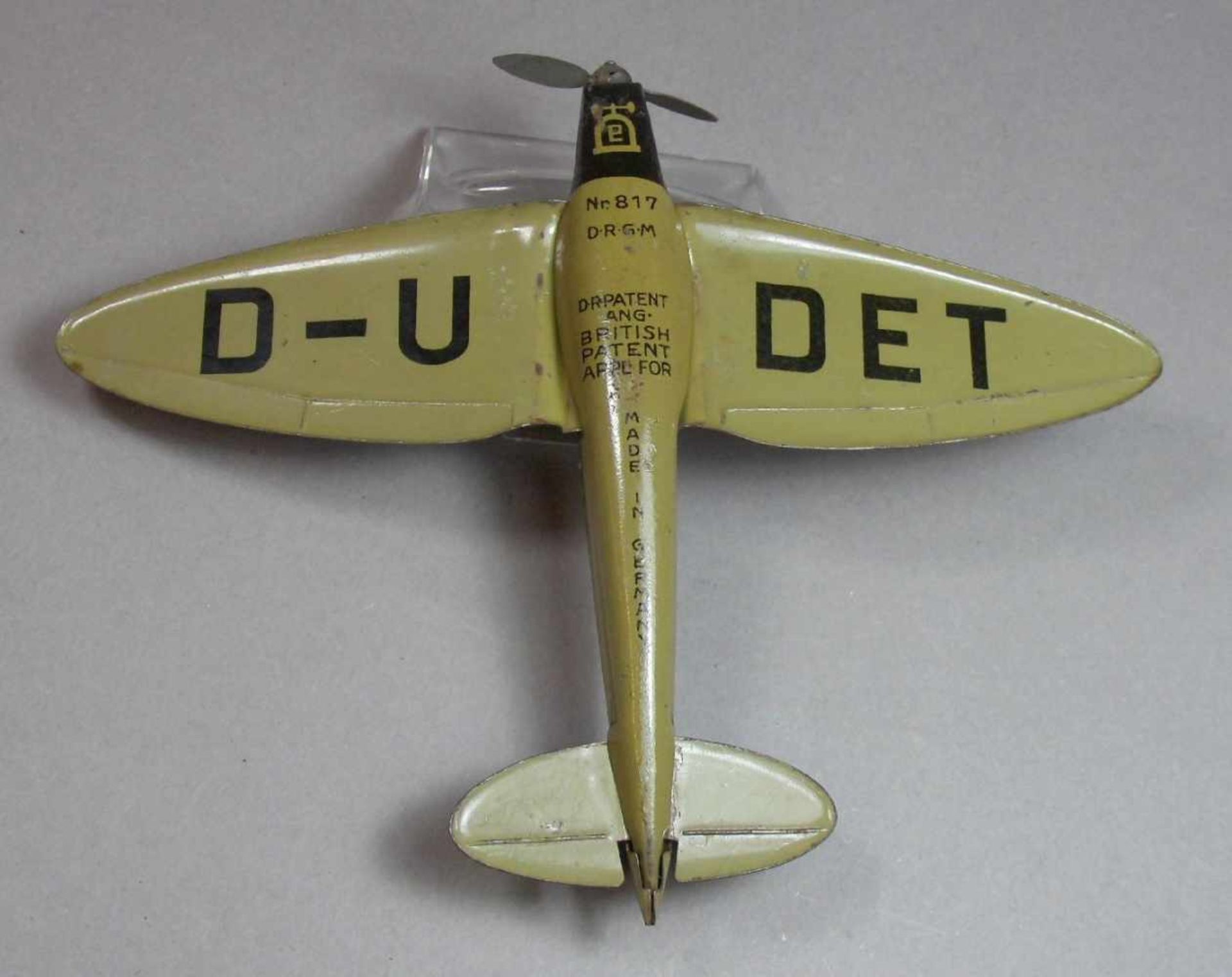 BLECHSPIELZEUG : FLUGZEUG / PROPELLERFLUGZEUG / MILITÄRSPIELZEUG / tin toy, 1. H. 20. Jh., - Image 5 of 5