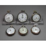 KONVOLUT VON 6 DAMEN-TASCHENUHREN / pocket watches, um 1900, alle Uhren mit Silbergehäuse (insg. 172