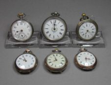 KONVOLUT VON 6 DAMEN-TASCHENUHREN / pocket watches, um 1900, alle Uhren mit Silbergehäuse (insg. 172