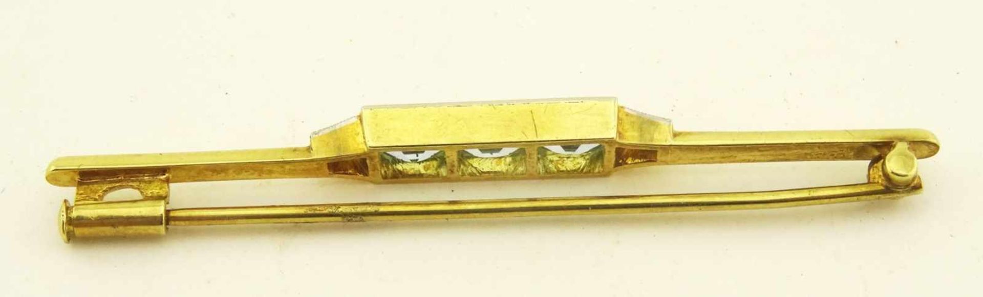 Nadel Diamantrosen Aquamarin 585 Gold ges. Länge 54mm, Gewicht ges. ca. 4,2g - Bild 3 aus 3